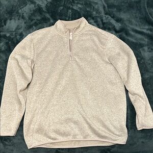 Men's Beige Quarter-Zip Sweater